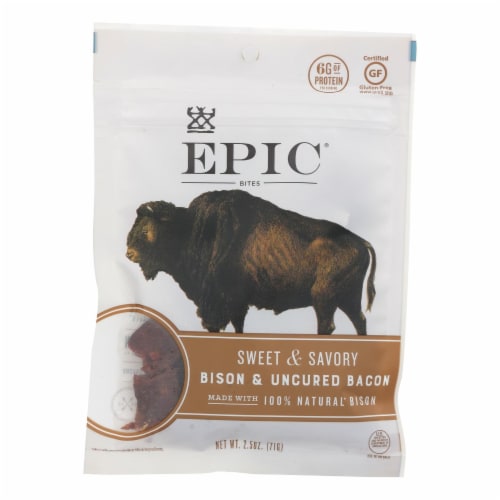 Epic - Jerky Bites - Bison Meat - Case of 8 - 2.5 oz. Perspective: front
