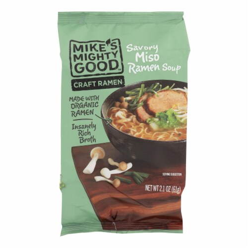 Mike's Mighty Good Savory Miso Ramen Soup - Case of 7 - 2.1 oz. Perspective: front