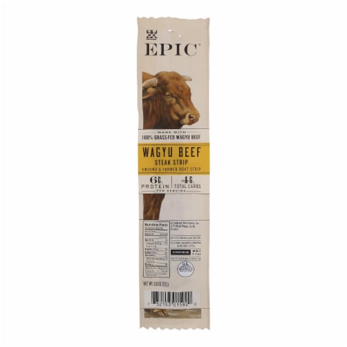 Epic - Strips - Wagyu Beef Steak - Case of 20 - .8 oz. Perspective: front