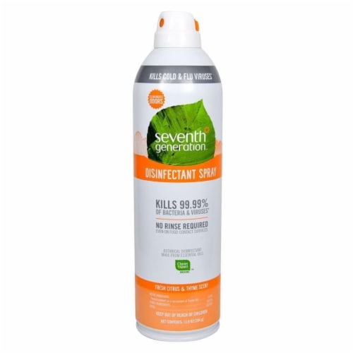 Seventh Generation Spray - Disinfectant - Fresh Citrus - Case of 8 - 13.9 oz. Perspective: front