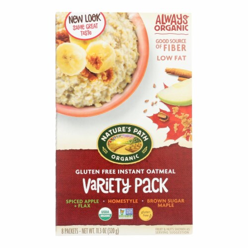 Nature's Path Organic Hot Oatmeal - Variety Pack - Case of 6 - 11.3 oz. Perspective: front