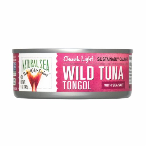 Natural Sea Wild Tongol Tuna, Salted, Chunk Light - Case of 12 - 5 oz. Perspective: front
