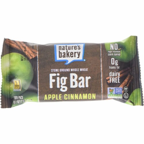 Nature's Bakery Stone Ground Whole Wheat Fig Bar - Apple Cinnamon - Case of 12 - 2 oz. Perspective: front