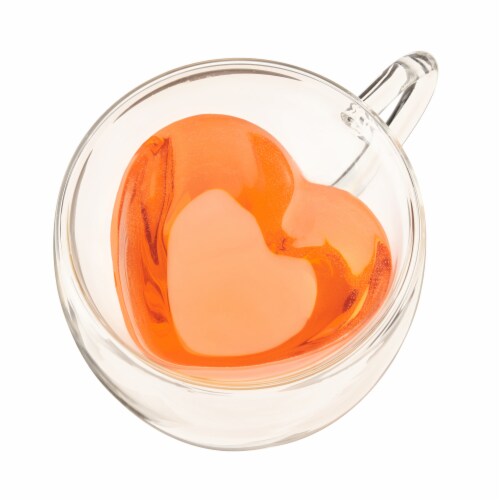 Kendall: Heart Double Walled Glass Tea Mug, Pack of 1 - Dillons Food Stores