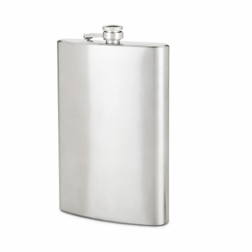 TrueFlask™: 8 oz Stainless Steel Flask Perspective: front