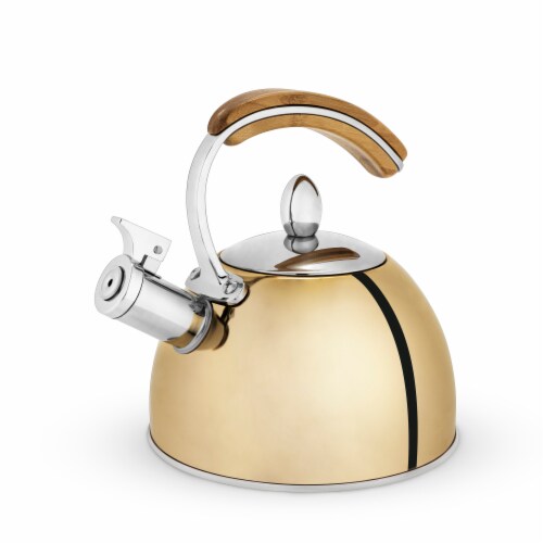 Presley™ Gold Tea Kettle by Pinky Up® Perspective: front