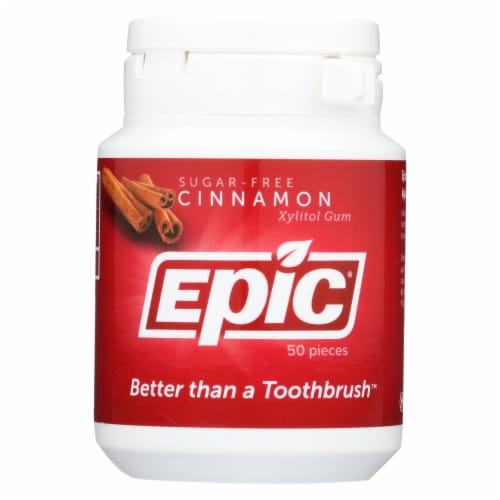 Epic Dental - Xylitol Gum - Cinnamon - 50 Count Perspective: front