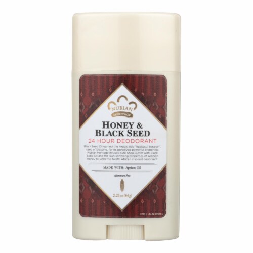 Nubian Heritage Deodorant - All Natural - 24 Hour - Honey and Black Seed - 2.25 oz - 1 each Perspective: front