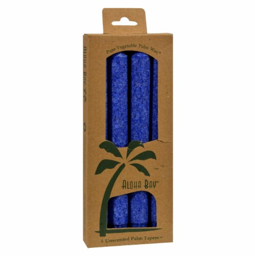 Aloha Bay - Palm Tapers - Royal Blue - 4 Candles Perspective: front