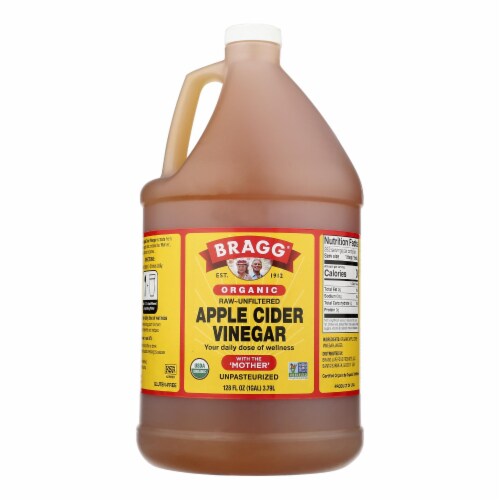 Bragg - Apple Cider Vinegar - Raw and Unfiltered - Case of 4 - 1 Gallon Perspective: front
