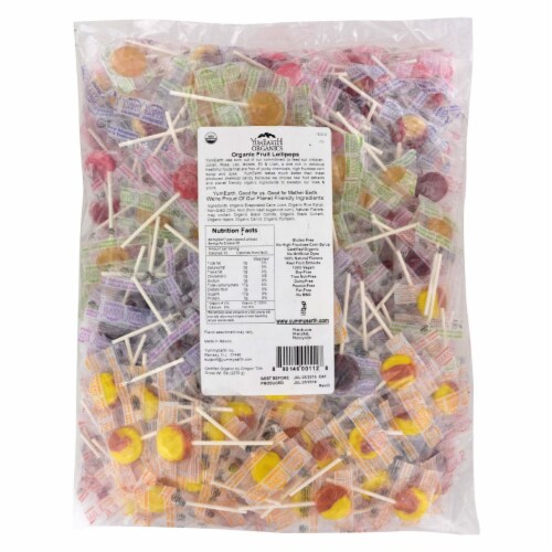 Yummy Earth Organic Fruit Lollipops - Assorted Fruits Flavors - 5 lb Container Perspective: front