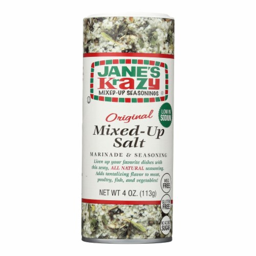 Jane's Original Mixed-Up Salt - Case of 12 - 4 oz. Perspective: front