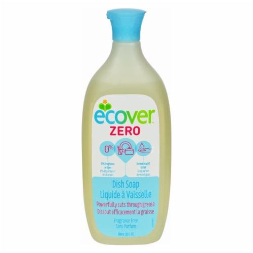 Ecover Dish Soap - Liquid - Zero - Fragrance Free - 25 fl oz - 1 Case Perspective: front