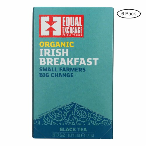 Equal Exchange Organic Irish Breakfast Tea - Irish Breakfast - Case of 6 - 20 Bags Perspective: front