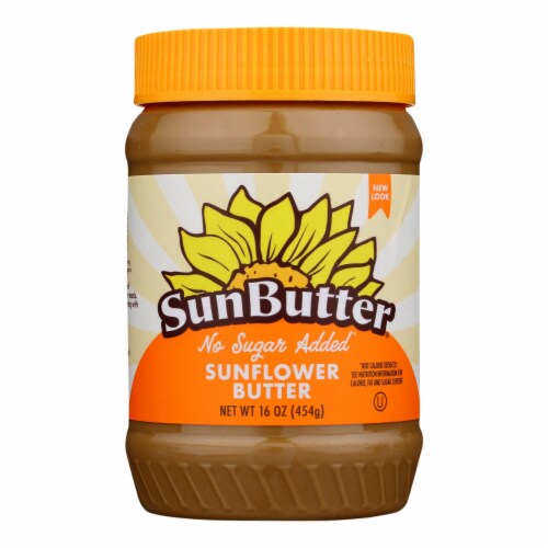 Sunbutter Sunflower Butter - No Sugar Added - Case of 6 - 16 oz. Perspective: front