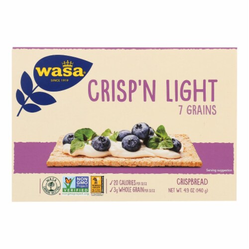Wasa Crispbread Crisp 'N Light 7 Grain Crackerbread - Case of 10 - 4.9 oz. Perspective: front
