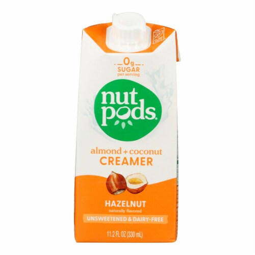 Nutpods - Non-Dairy Creamer Hazelnut Unsweetened - Case of 12 - 11.2 fl oz. Perspective: front