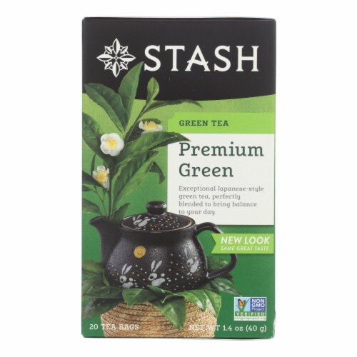 Stash Tea Organic Green Tea - Premium - Case of 6 - 20 Bags Perspective: front
