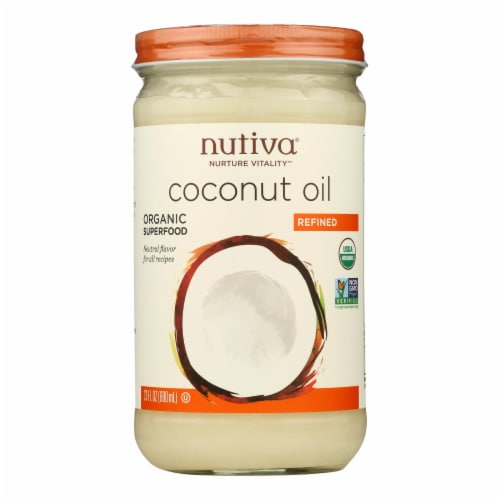 Nutiva Organic Coconut Oil - Refined - Case of 6 - 23 Fl oz. Perspective: front
