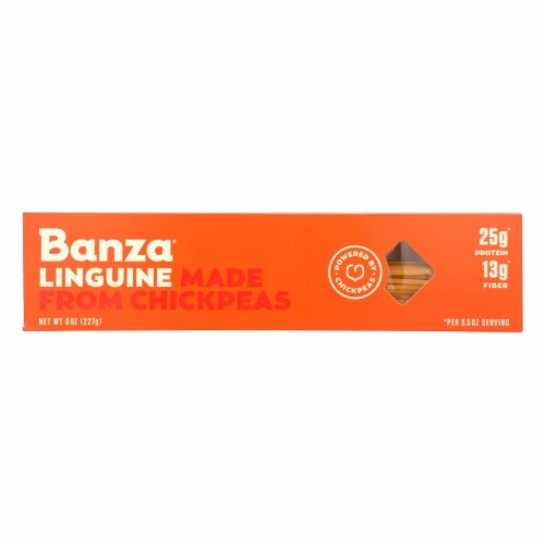 Banza - Chickpea Pasta - Linguine - Case of 12 - 8 oz. Perspective: front
