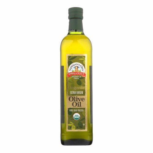 Newman's Own Organics Extra Virgin Olive Oil - Case of 6 - 25.3 Fl oz. Perspective: front