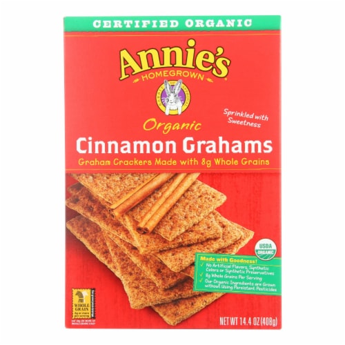 Annie's™ Homegrown Organic Cinnamon Graham Crackers - Case of 12 - 14.4 oz. Perspective: front