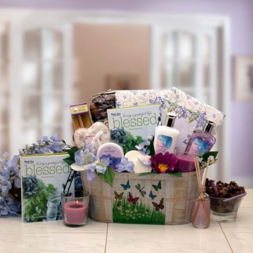 So Serene Spa Essentials Gift Set with book - spa baskets for women gift Perspective: front