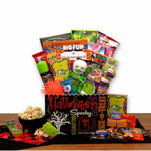 Halloween Fun & Games Gift Box- halloween gift basket Perspective: front