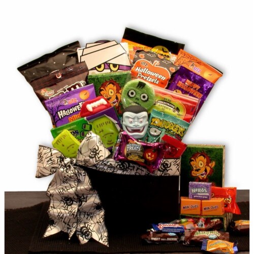 The Monster Ball Halloween Care Package- halloween gift basket Perspective: front