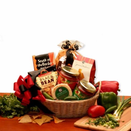 Lets Spice it up! Salsa Gift Basket - salsa gift basket Perspective: front
