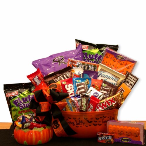 No Tricks Just Treats Halloween Goodie Bucket- halloween gift pail Perspective: front