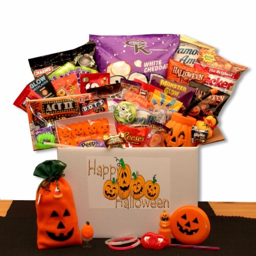 The Halloween Sampler Care Package- halloween gift basket Perspective: front