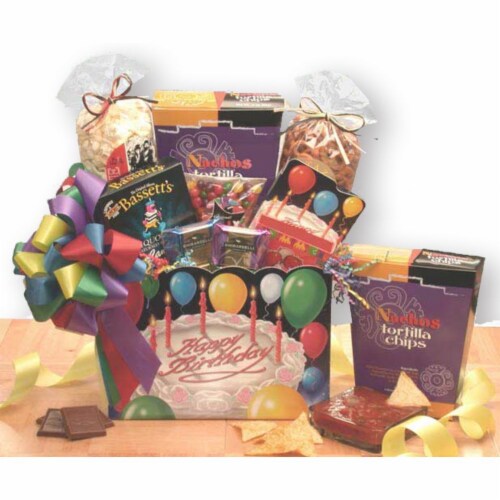 Happy Birthday Gift Box Perspective: front