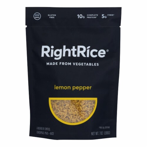 Right Rice - Made From Vegetables - Lemon Pepper - Case of 6 - 7 oz. Perspective: front