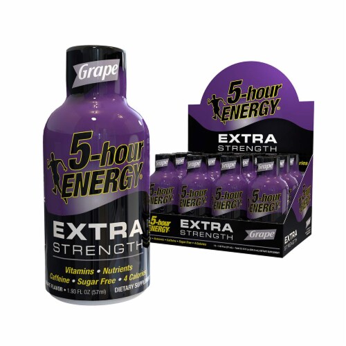 5HR Energy Extra Strength Grape (12 Bottles of 1.93 oz each) Perspective: front