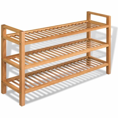 Shoe Rack with 3 Shelves Solid Oak Wood 39.4 x10.6 x23.4, 1 Pack - Kroger