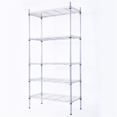 5Shelf Adjustable, Heavy Duty Storage Shelving Unit , Steel Organizer