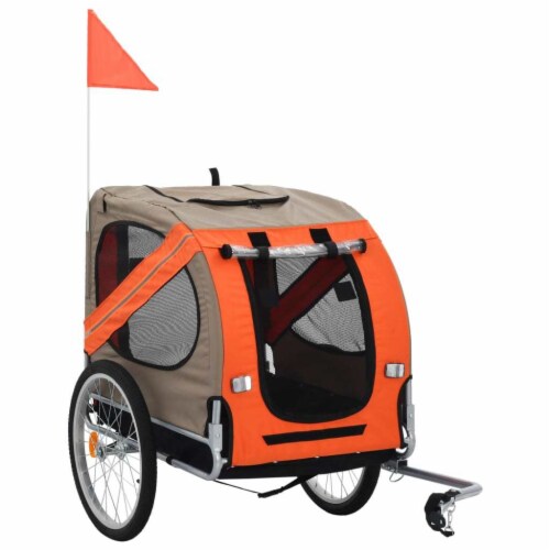 Home Life Boutique Dog Bike Trailer Orange and Brown 1 PACK