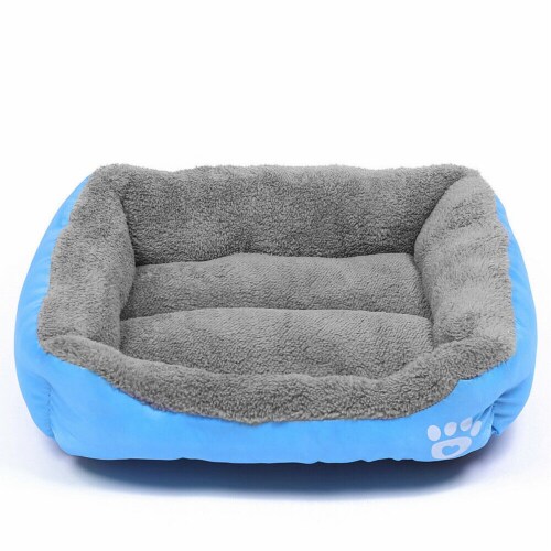 Washable Pet Dog Cat Bed Puppy Cushion House Pet Soft Warm Kennel Dog Mat Blanket (Blue-2XL) Perspective: front
