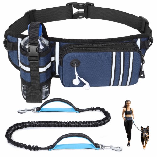 Zipper Pouch for Medium Large Dogs Running Walking Training Hiking, Adjustable Waist Belt, 1