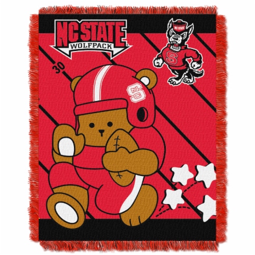 The Northwest Company N.C. State OFFICIAL Collegiate  Half Court  Baby Woven Jacquard Throw Perspective: front