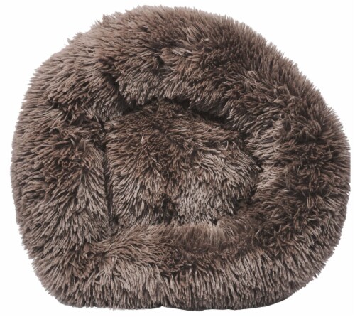 Pet Life Nestler High-Grade Plush and Soft Rounded Dog Bed (Brown - Medium) Perspective: front