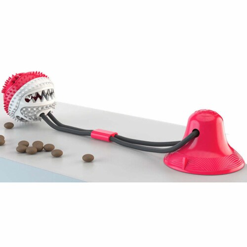 Pet Life Grip N Play Treat Dispensing Ball Shaped Suction Cup Dog