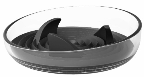 Pet Life Cirlicue Shark Fin Shaped Modern Slow Feeding Pet Bowl (Black) Perspective: front