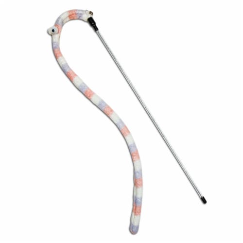 Pet Life Touchcat Worm-Tail Designer Wand Cat Teaser (Pink) Perspective: front