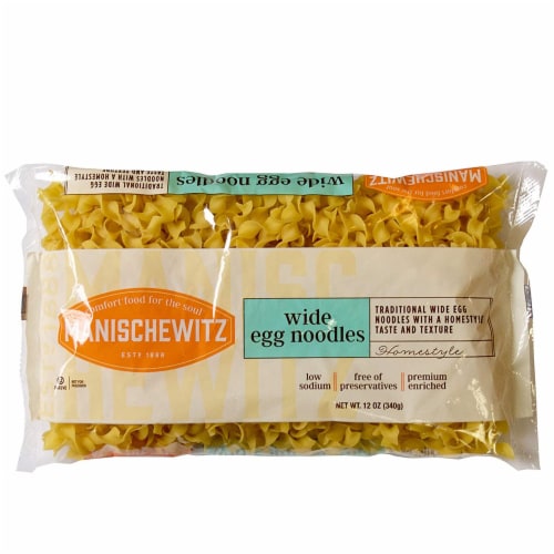 Manischewitz - Egg Noodles Medium - Case of 12-12 OZ Perspective: front