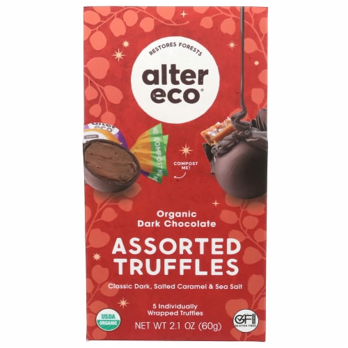 Alter Eco - Truffles Dark Chocolate Assorted 5ct - Case of 12-2.1 OZ Perspective: front