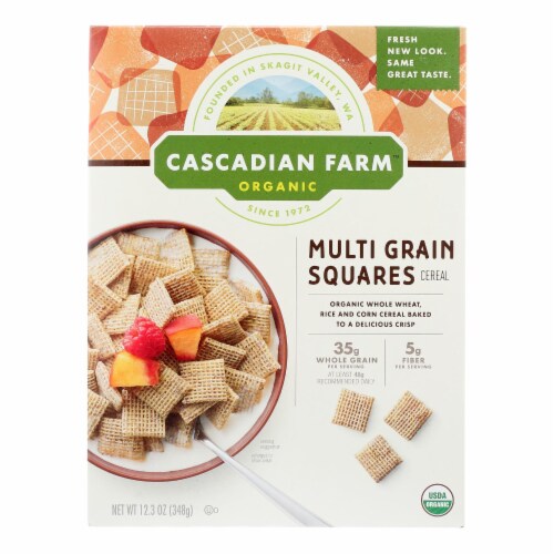 Cascadian Farm Cereal - Organic - Multi-Grain Squares - 12.3 oz - case of 10 Perspective: front