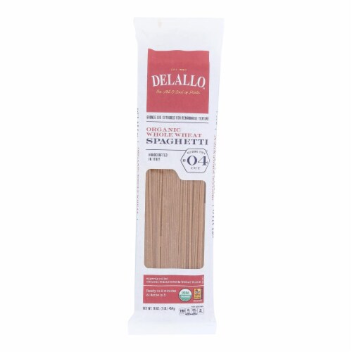 Delallo – Organic Whole Wheat Spaghetti Pasta – Case of 16 – 1 lb.