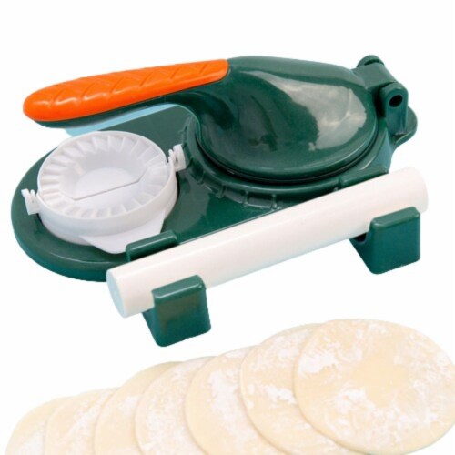 Department Store 3pcs; Household Dumpling Leather Mold; Rolling Pin Small Tools (Green) Perspective: front